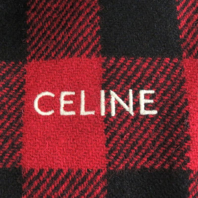 Celine 21AW 2w404018f Lumberjack Buffalo Check Cottoned Blouson Jacket Red