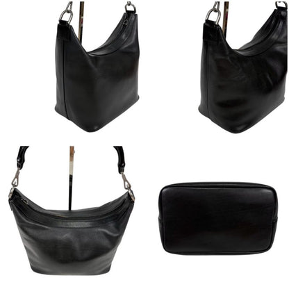 Gucci Bamboo One Shoulder Bag Black Leather Hobo Soho Shoulder