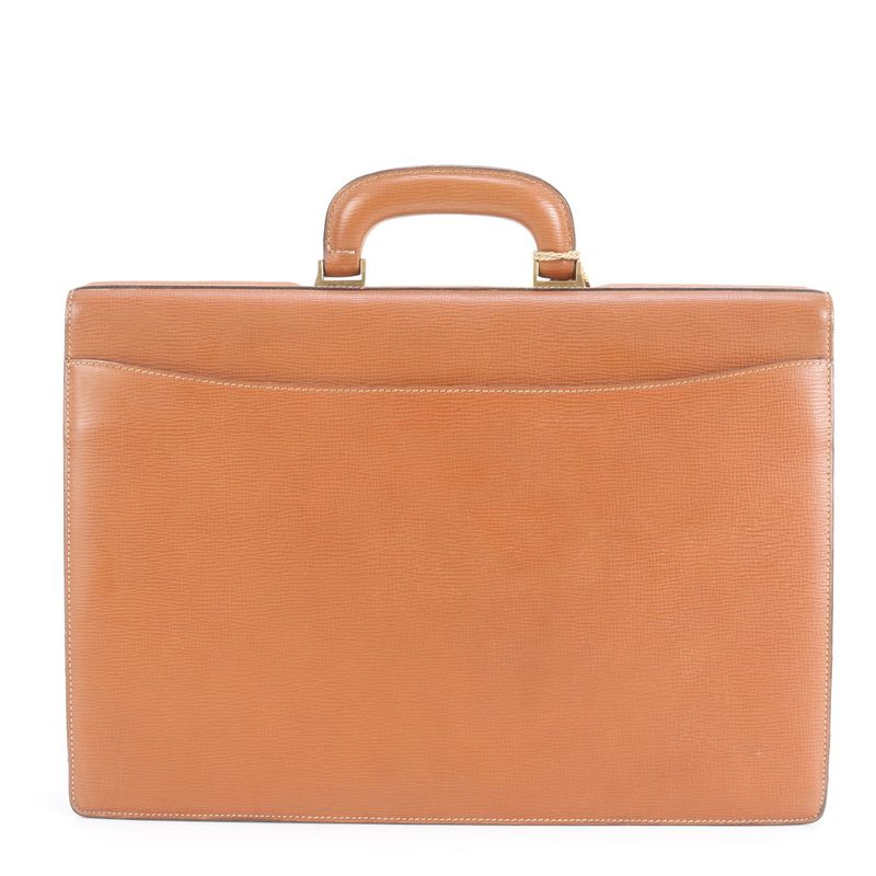 Loewe Anagram Leather Business Bag Document Bag Briefcase Tote Commuter Brown