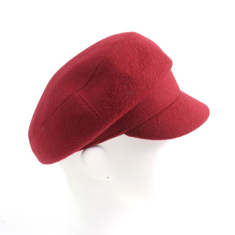 Hermes 100% Cashmere None Ground Cassock Hat Red 56 Made In France Women
