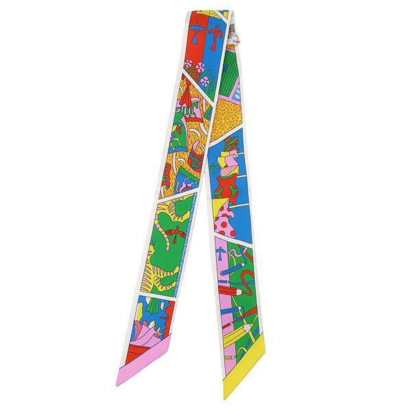 Hermes Scarf Twilly Silk Jeanne Vif X Rose Malabar X Veil Never Used [factory