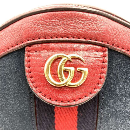 Gucci GG Marmont Sherry Line Mini Round Ophidia 550618 Shoulder Bag Suede/leathe