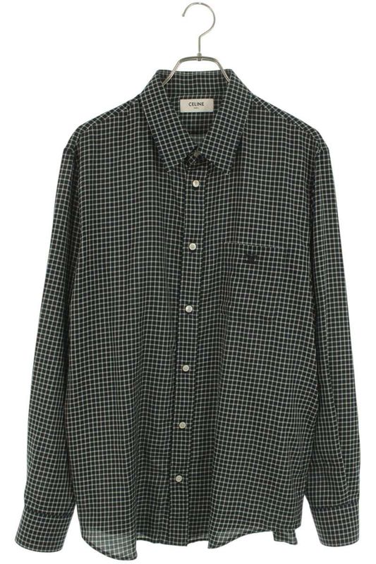 Celine 25SS 2c9820943 Loose Checked Long Sleeve Shirt Men's 40