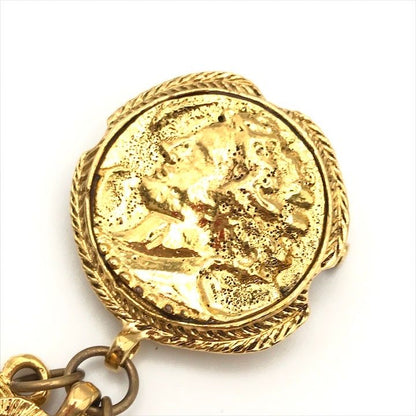Chanel CC Logo Coin Motif Brooch Gold