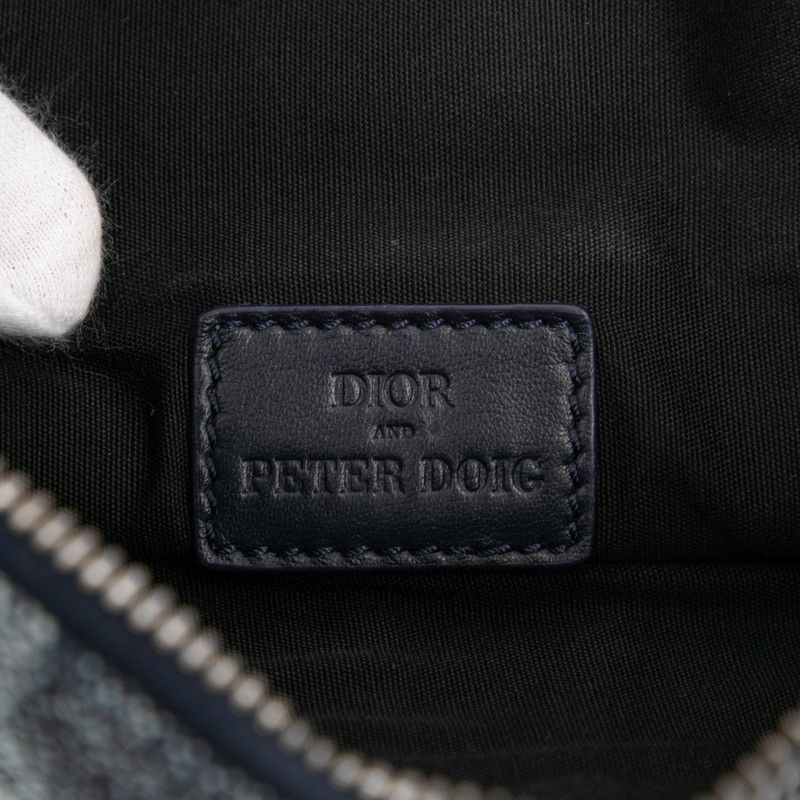 Dior X Peter Doig Saddle Navy Denim Leather Women's Dior