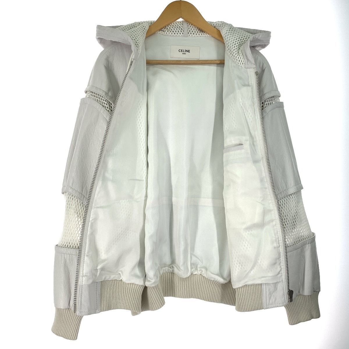 Celine Men's Blouson Size 46 Sheep Leather See-Through Leather Jacket with