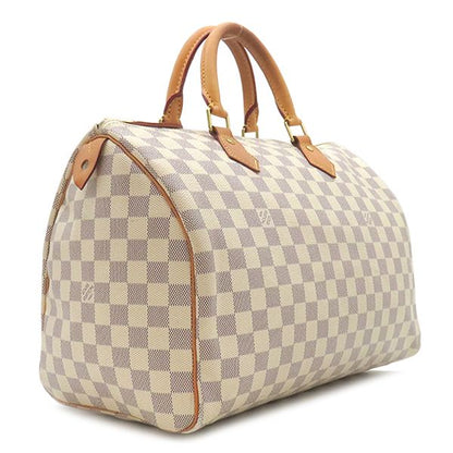 Louis Vuitton Boston Bag Speedy 35 Damier Azure Canvas Damier Azure Gold