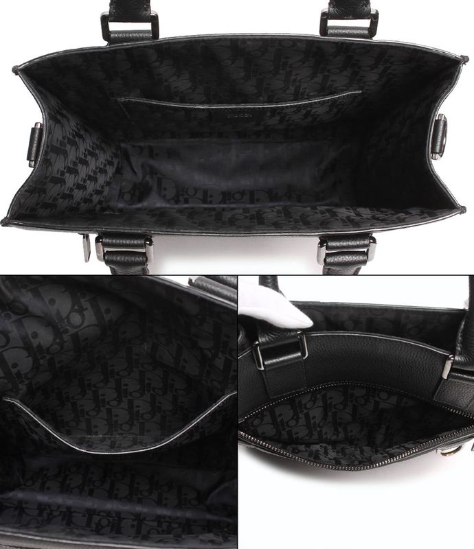 Dior Leather Tote Bag Silver Hardware Safari Tote Men's Dior