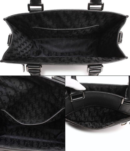 Dior Leather Tote Bag Silver Hardware Safari Tote Men's Dior