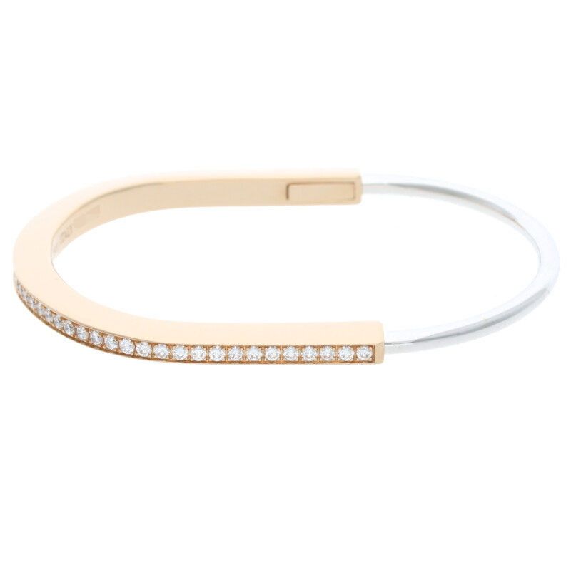 Tiffany & Co Lock Padlock Half Diamond Bangle Men's L