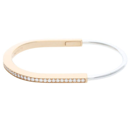 Tiffany & Co Lock Padlock Half Diamond Bangle Men's L