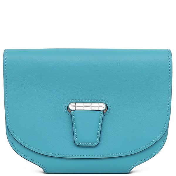 Hermes Shoulder Bag Mini Convoyeur Vosuift Turquoise Silver Hardware Blue
