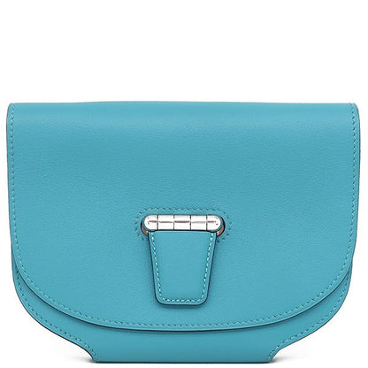 Hermes Shoulder Bag Mini Convoyeur Vosuift Turquoise Silver Hardware Blue