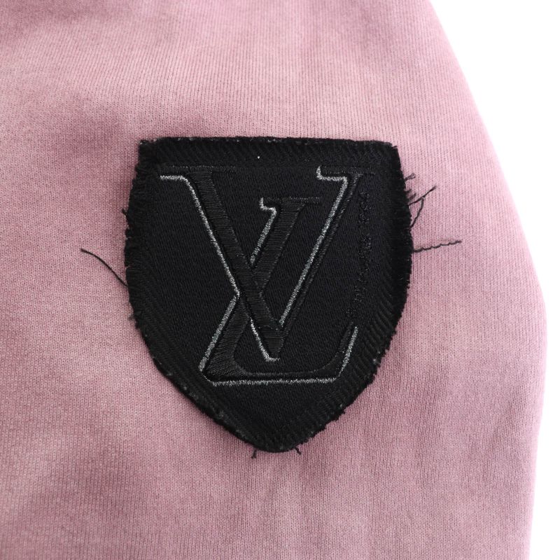 Louis Vuitton Fhkl13 USED Monogram Patterned Pullover Hoodie With LV Patch