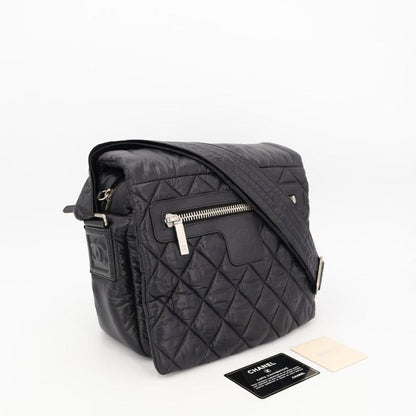 Chanel Coco Cocoon Matelasse Small Messenger Shoulder Bag Crossbody Nylon Black