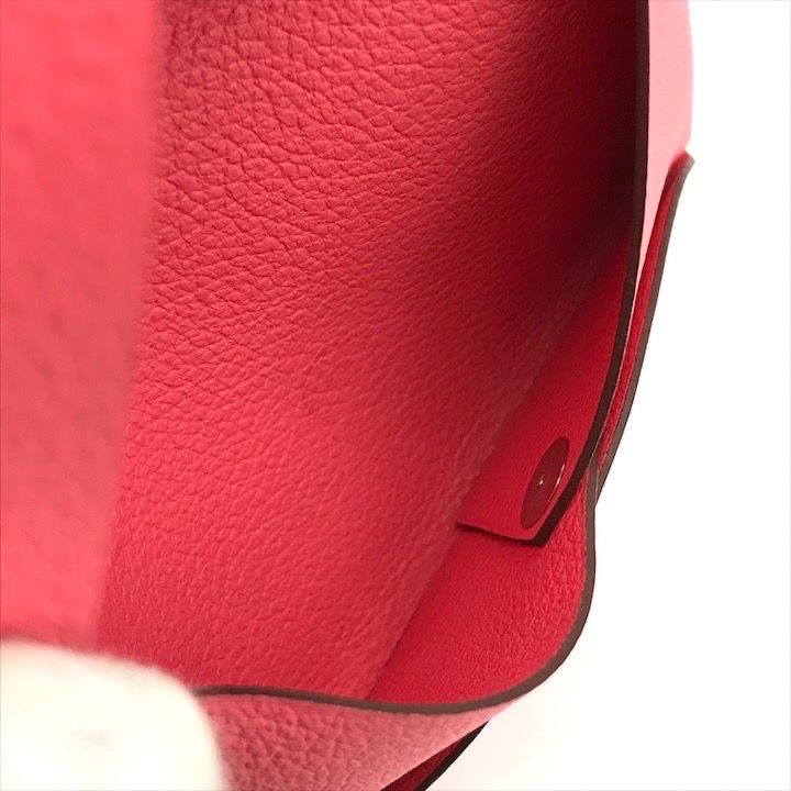 Hermes Calva Coin Case Card Pink Leather