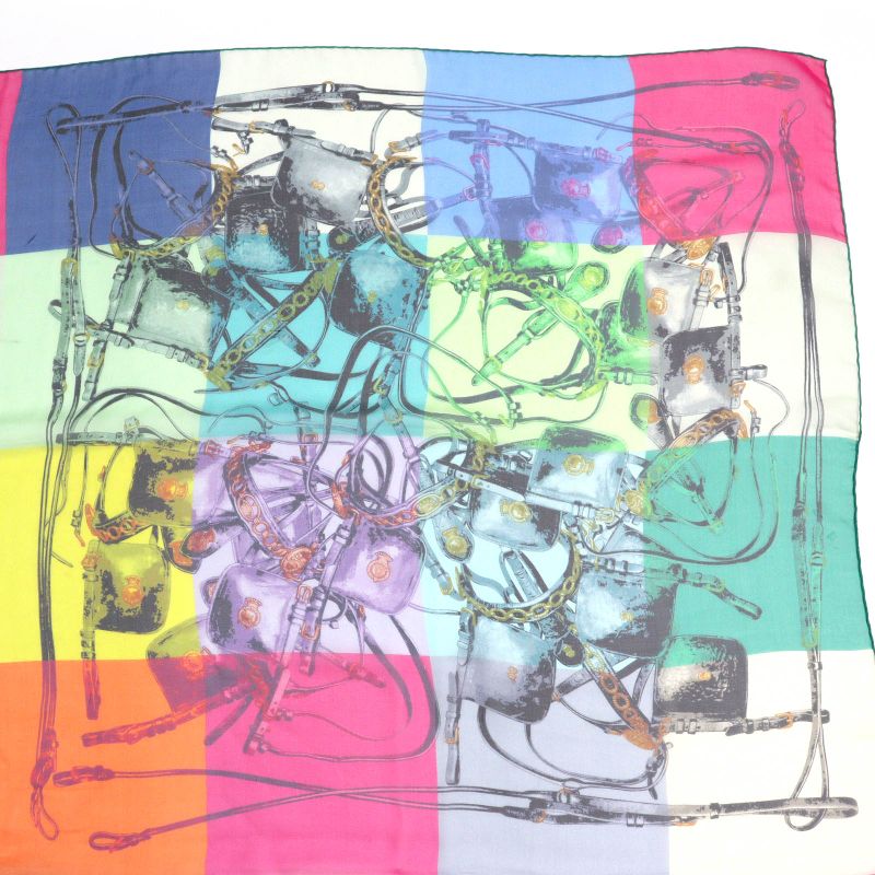 Hermes Brides Rebelles Harness Mortgage 100% Silk Carré 140 Large Shawl Scarf