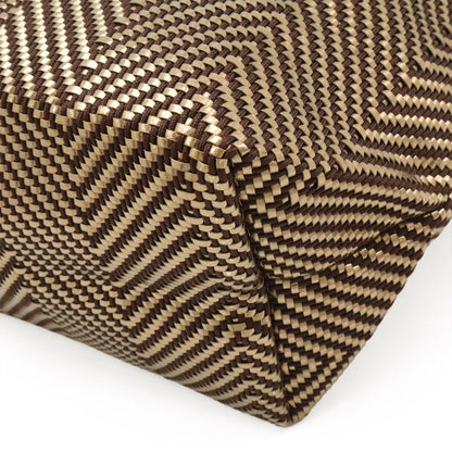 Hermes Hippo Chennai PM Tote Handbag Leather Braided Dark Brown Gold Hardware