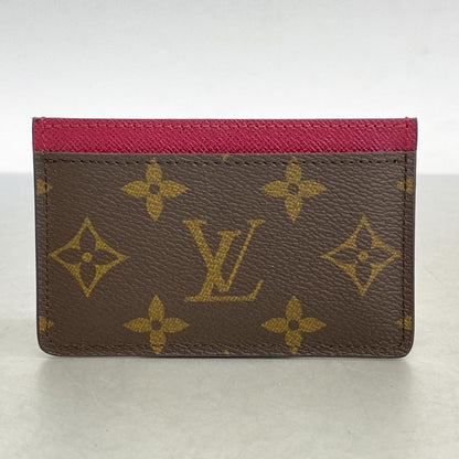 Louis Vuitton Card Case Monogram Porte Carthusanple M60703 Brown Fuchsia Ladies