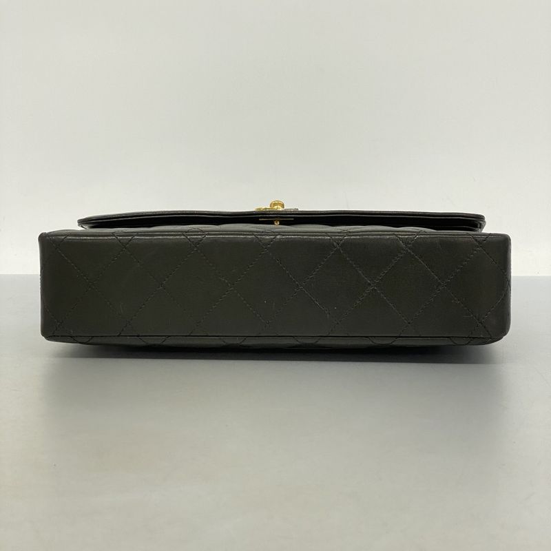 Chanel Shoulder Bag Matelasse / Paris Limited Edition Lambskin Black Gold/silver