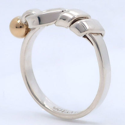 Tiffany & Co Hook And Eye Silver 925 X 18K Yellow Gold Size 8.5 Ladies 2.6g Ring