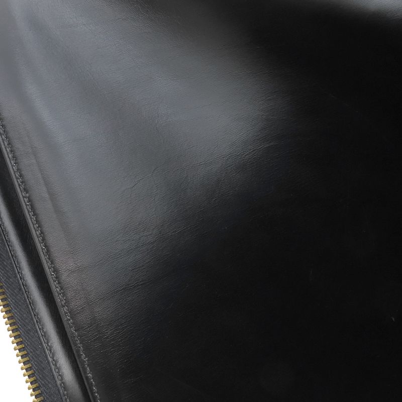Hermes Clutch Bag Document Case Box Calf Black Gold Hardware Black Document