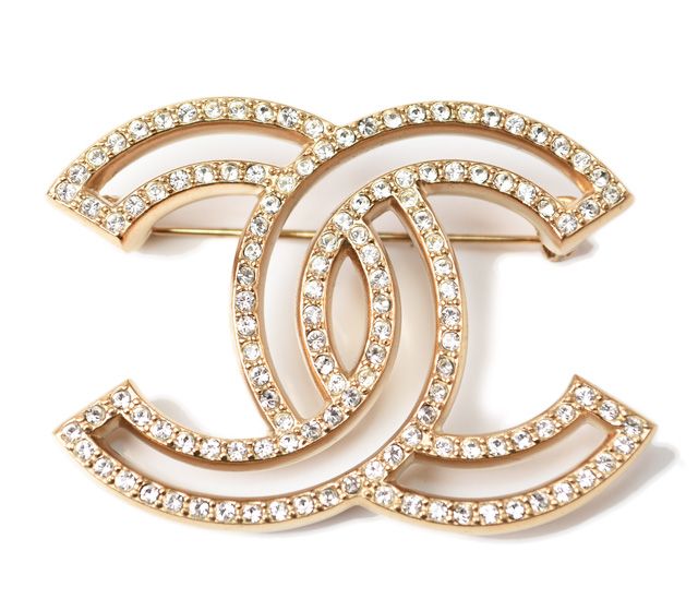 Chanel Brooch Pin Brooch Coco Mark Rhinestone Gold