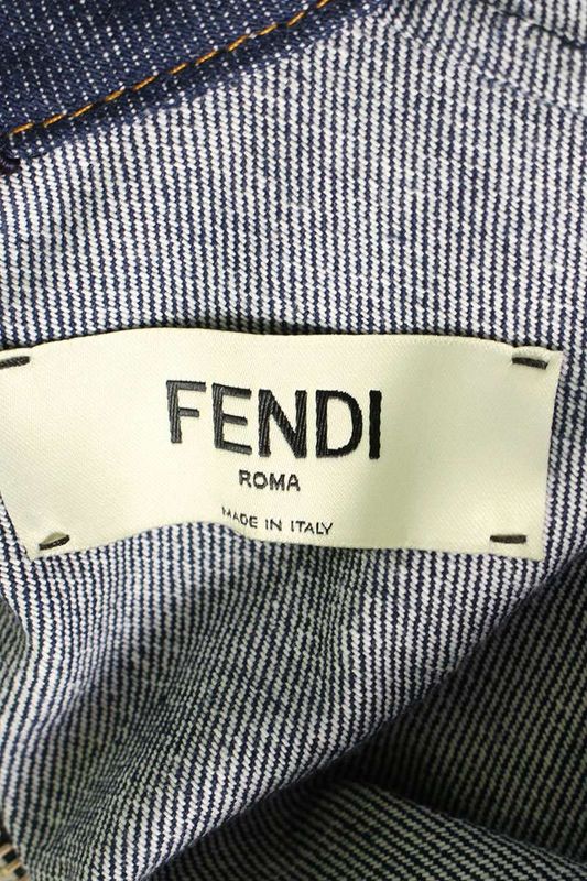 Fendi Fld545 ALC1 Half Apron Belted Denim Dress Women 38