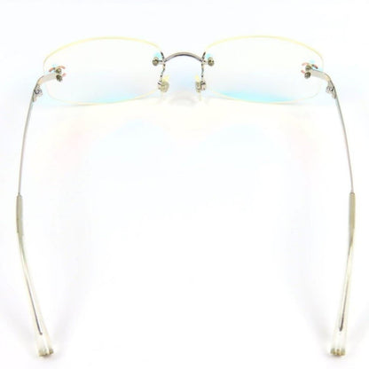 RARE Chanel Vintage Sunglasses Crystal CC Logo Rimless Gradient Iridescent Y2K - The Reluxe