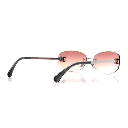 ✨ RARE Chanel Vintage Sunglasses Rhinestone CC Logo Rimless Gradient Pink Y2K - The Reluxe