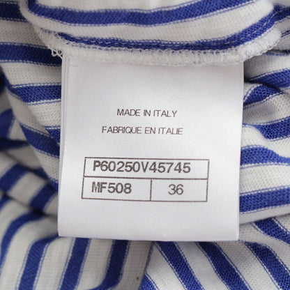 CHANEL Runway Resort La Pausa Striped Dress Blue White 2019 Cruise 36