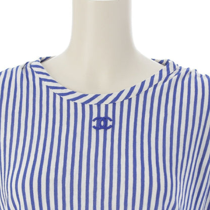 CHANEL Runway Resort La Pausa Striped Dress Blue White 2019 Cruise 36