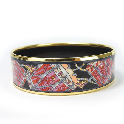 Hermes Bracelet Emile GM Metal Cloisonne Multicolor Black Pink Gold Hardware