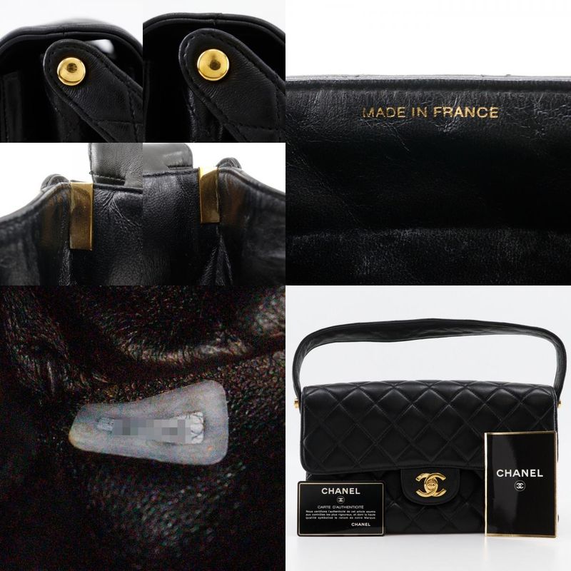 Chanel Double Face Matelasse Lambskin Black Ladies Handbag