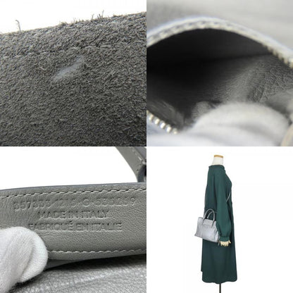 Balenciaga Handbag Paper Mini 357333 Leather Silver 2WAY Shoulder Women