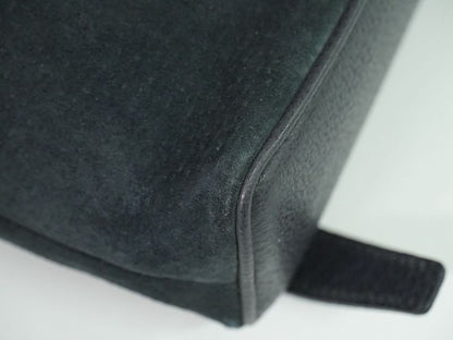 Authentic Gucci Bamboo Backpack Sac Backpack Suede Leather Navy Bamboo Bag