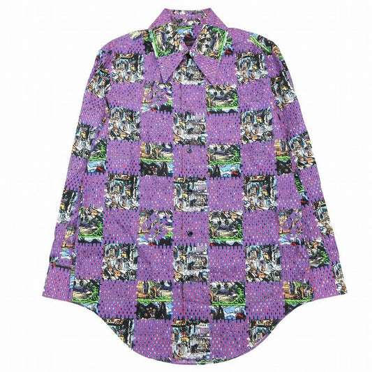 Louis Vuitton Rm222 Pn5 Hns62w Damier Classic Shirt Long Sleeves Purple Size XS