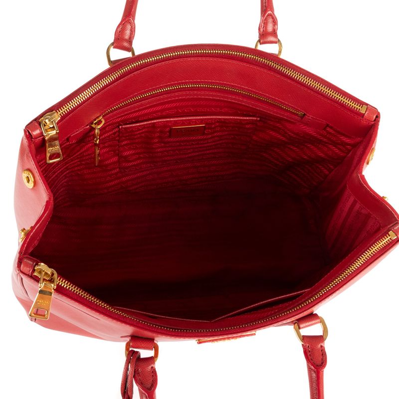 Prada Galleria Tote Red Saffiano Leather A