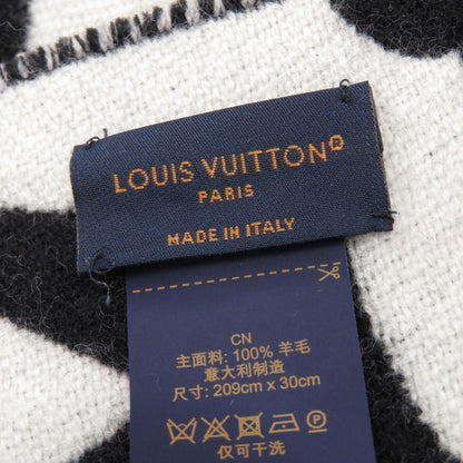 Louis Vuitton Flight Mode LV Medallion M79212 Wool Black White Scarf LV 1094