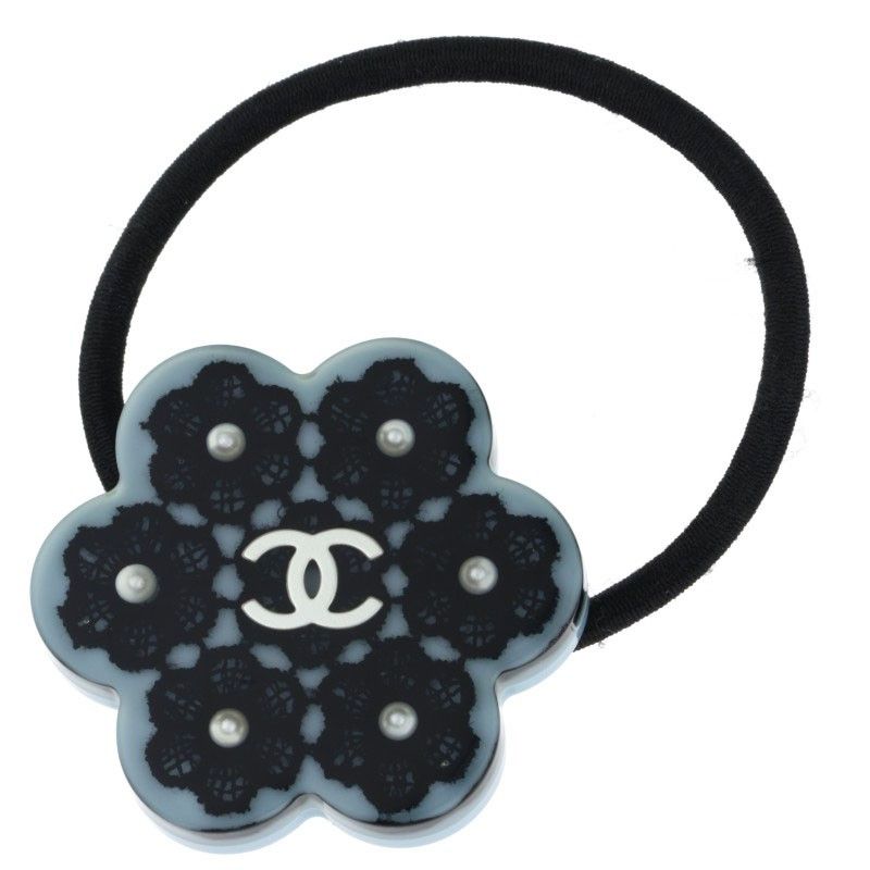 Chanel 16P Coco Mark Flower Design Hair Tie Women