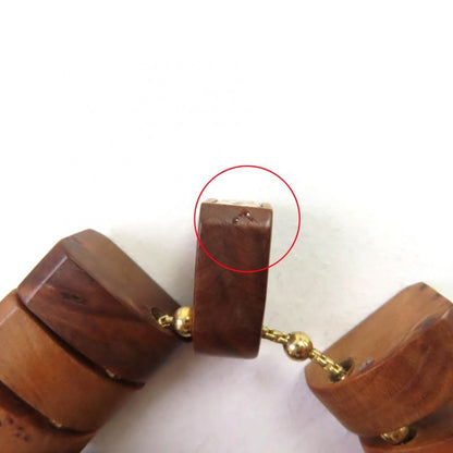 Bottega Veneta Radica Wood Cubic Zirconia 925 Necklace Choker