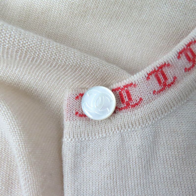 CHANEL Vintage 01S P17962 100% Cashmere Coco Mark Cardigan + Sleeveless Knit