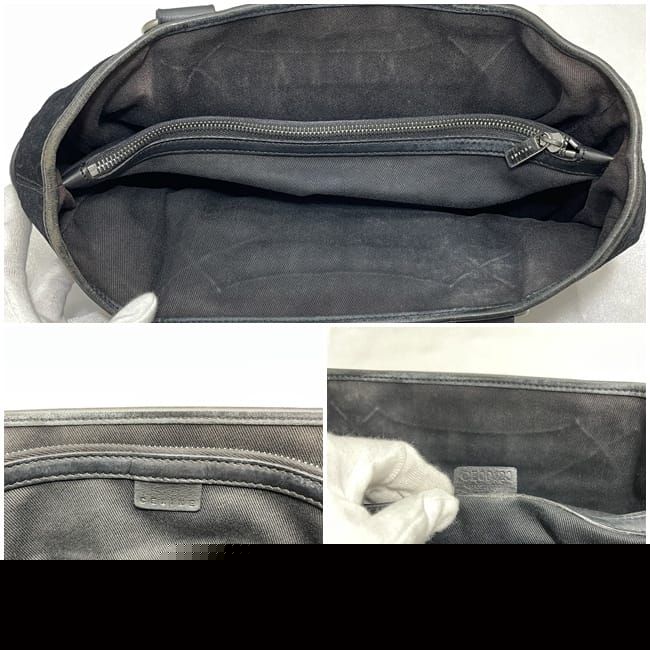 Celine Handbag Boogie Bag Black C Macadam Excellent Condition Suede