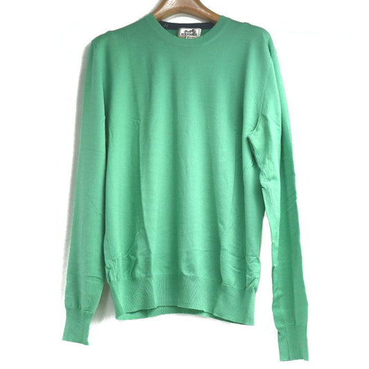 Hermes Long Sleeve Crew Neck Knit Green Light Green M Men's Used