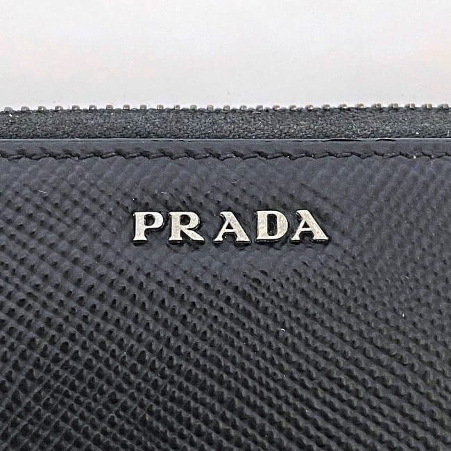 Prada Round Zipper Long Wallet F22959 Black NERO