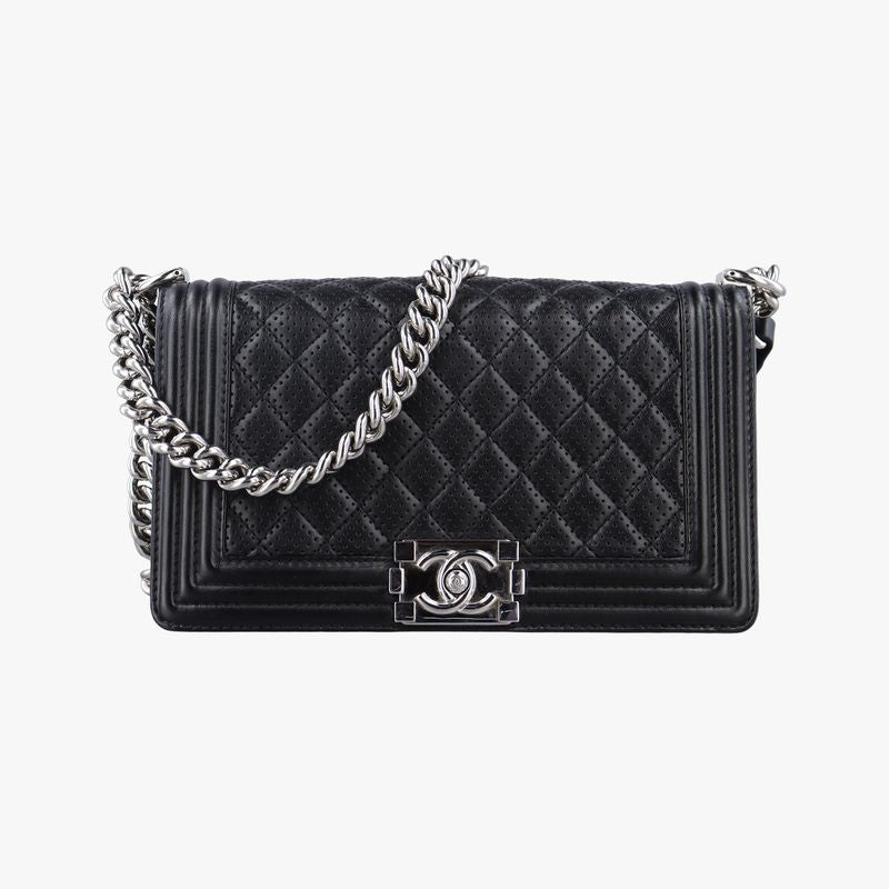 Chanel Boy Chanel Black Lamb Skin A6708619140188