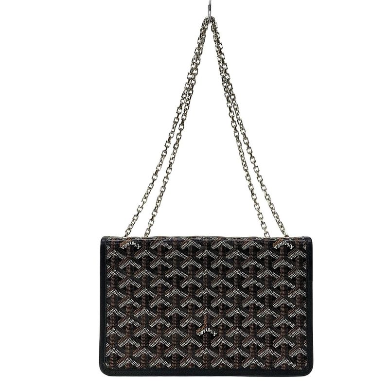 Goyard Shoulder Bag Alexandre Trois Black And Brown And White Chain Shoulder