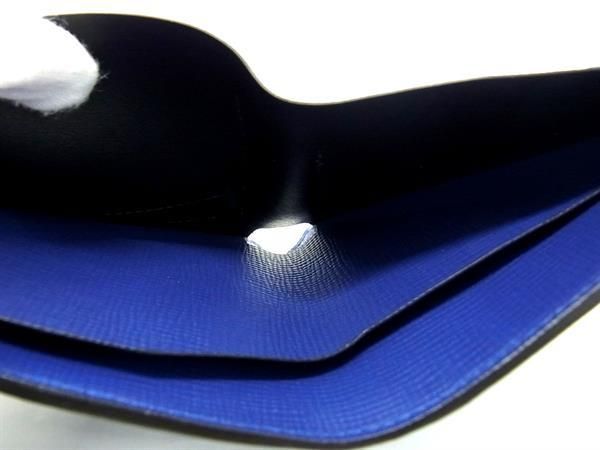 Cartier Diamond Leather Bifold Wallet Card Holder Navy Ax3846