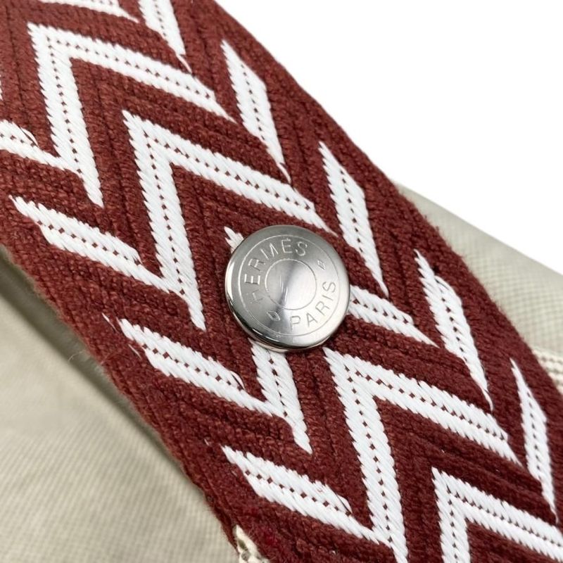 Hermes Bath Pouch Bride-a-Black GM Toile Canvas H Logo Zigzag Rouge Ash Red