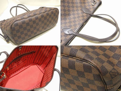 Still Louis Vuitton Neverfull PM Tote Bag With Pouch N41359 Damier Ebène Brown